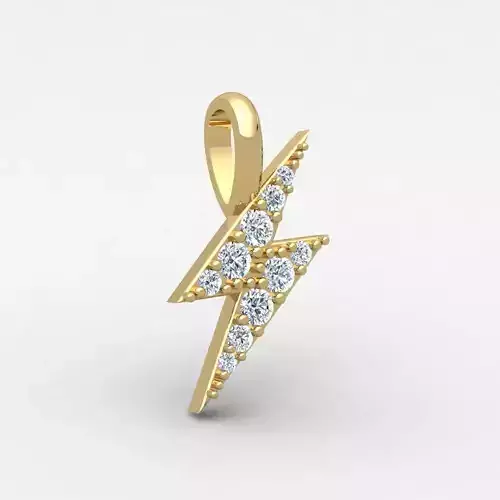 Thunder Small Pendent 3d model and Render Detail