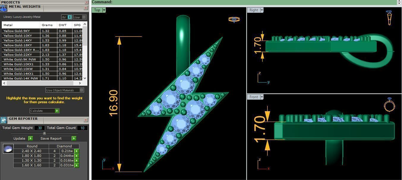 Thunder Small Pendent 3d model and Render Detail 3D print model_6