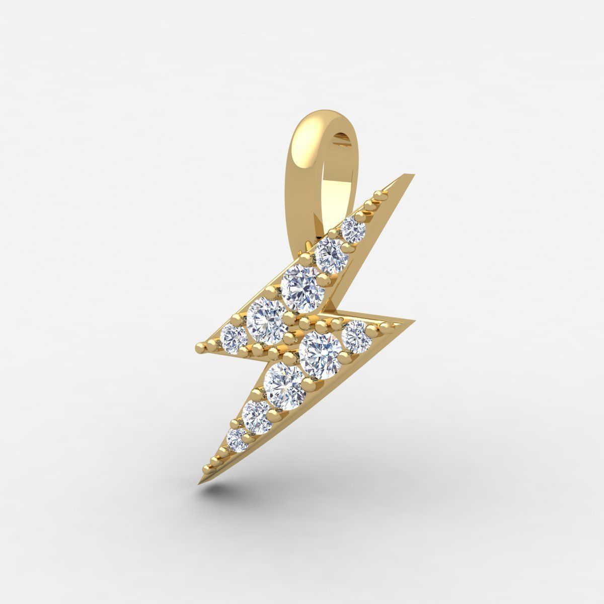 Thunder Small Pendent 3d model and Render Detail 3D print model_10