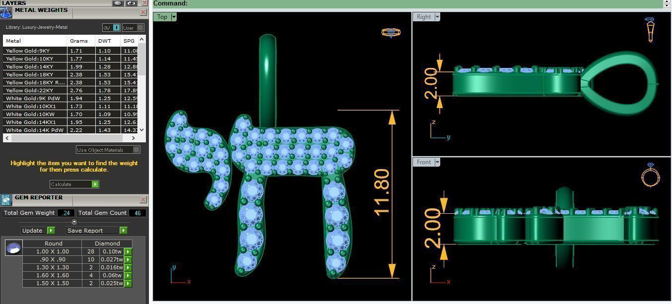 Fancy Pendent 3dm and Render Detail 3D print model_6