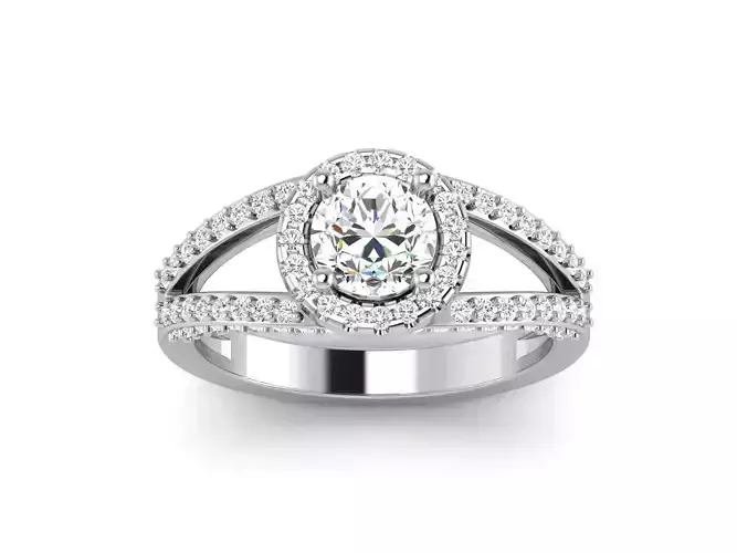 Solitaire Wedding Engagement Halo Ring 3dm STl OBJ FBX Details