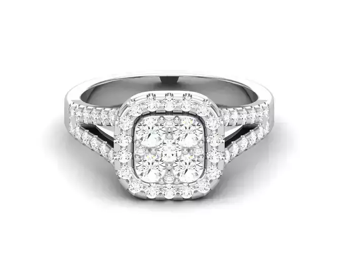 Solitaire Wedding Engagement Halo  Ring 3dm STl OBJ FBX Details 3D print model