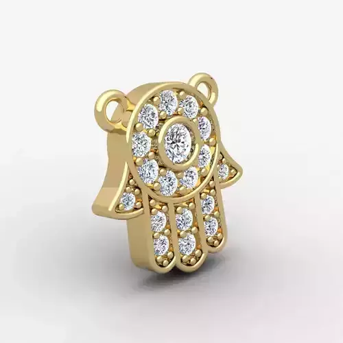 Small Hamsa Pendent 3d Model and Render Detail 