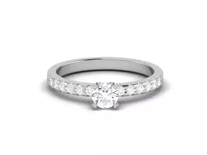 Solitaire Wedding Engagement Ring 3dm STl OBJ FBX Render Details