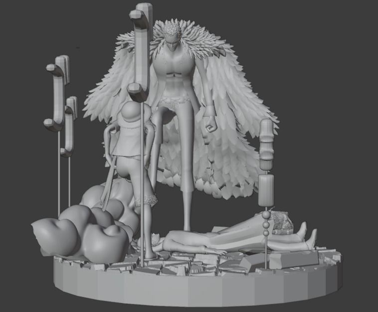 Luffy vs Doflamingo Diorama 3D print model_6