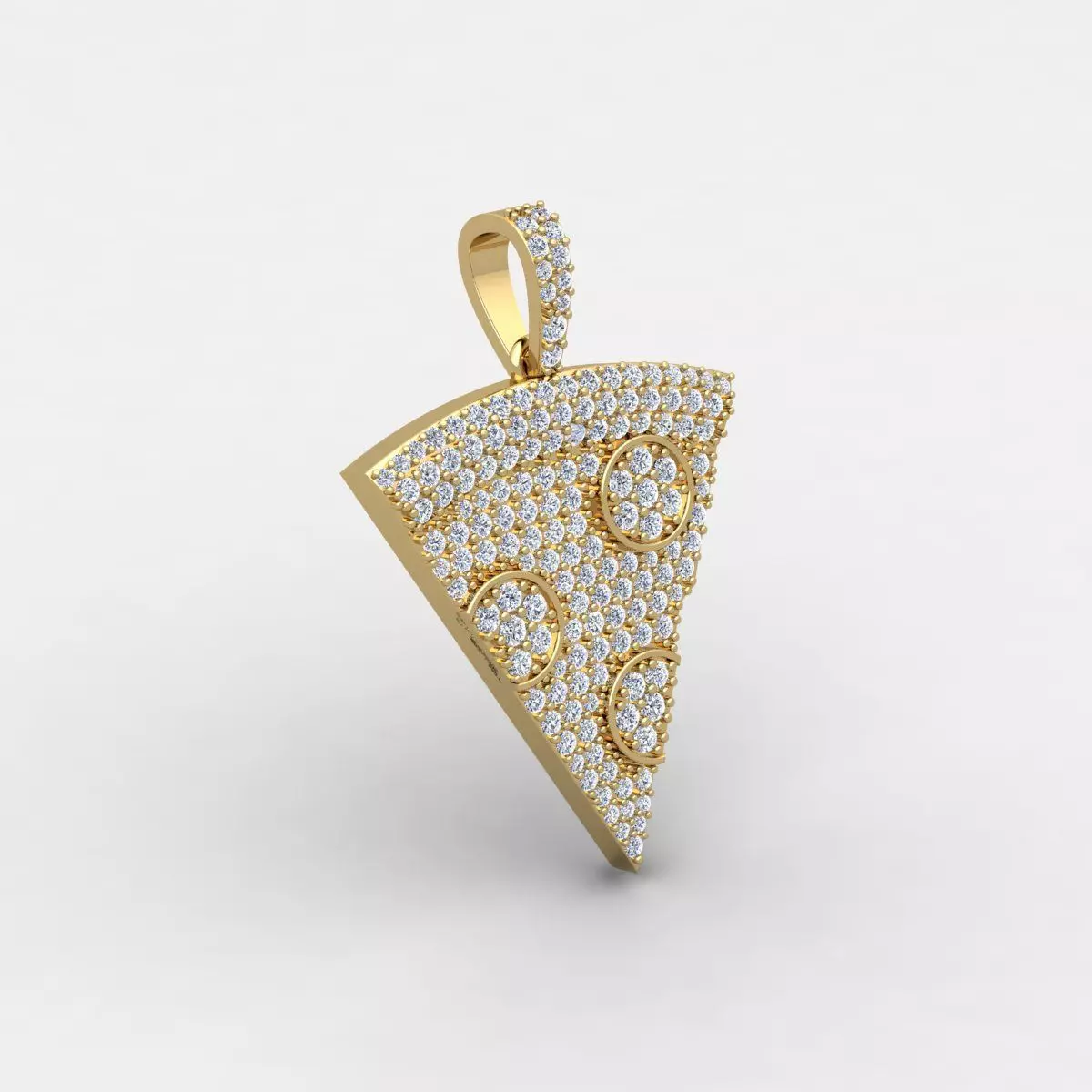 Pizza Pendent 3dm and Render Detail 3D print model