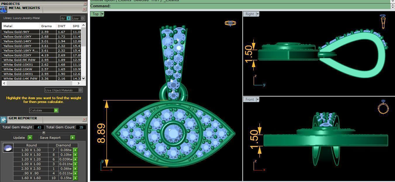 Eye Pendent 3d Model and Render Detail 3D print model_2