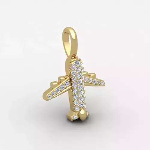 Small Airplane Pendent 3d Model and Render Detail  