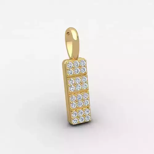 Diamond Bar Pendent 3d Model and Render Detail