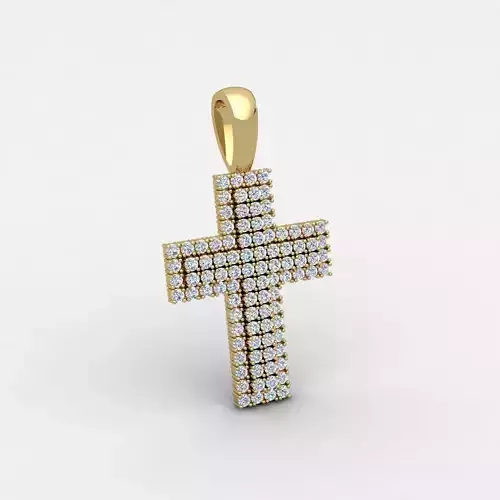 Fancy Cross Pendent 3d Model and Render Detail 