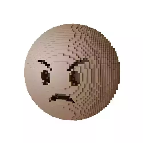 Voxel Angry Face 04
