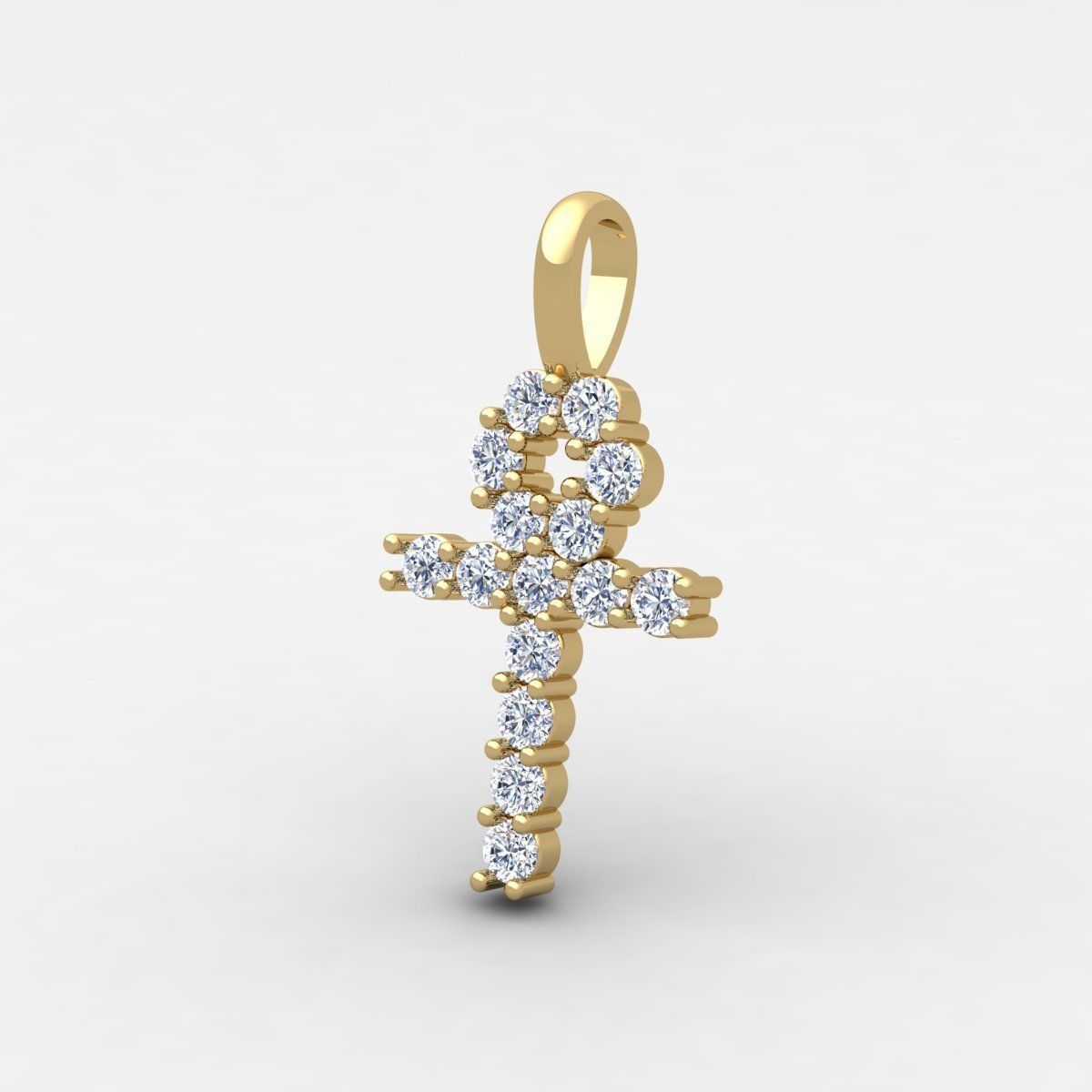  Small Cross Pendent 3d Model and Render detail  3D print model_4