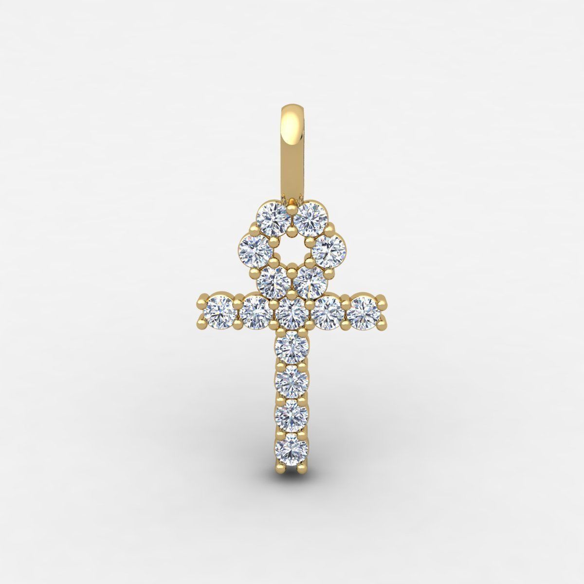  Small Cross Pendent 3d Model and Render detail  3D print model_1