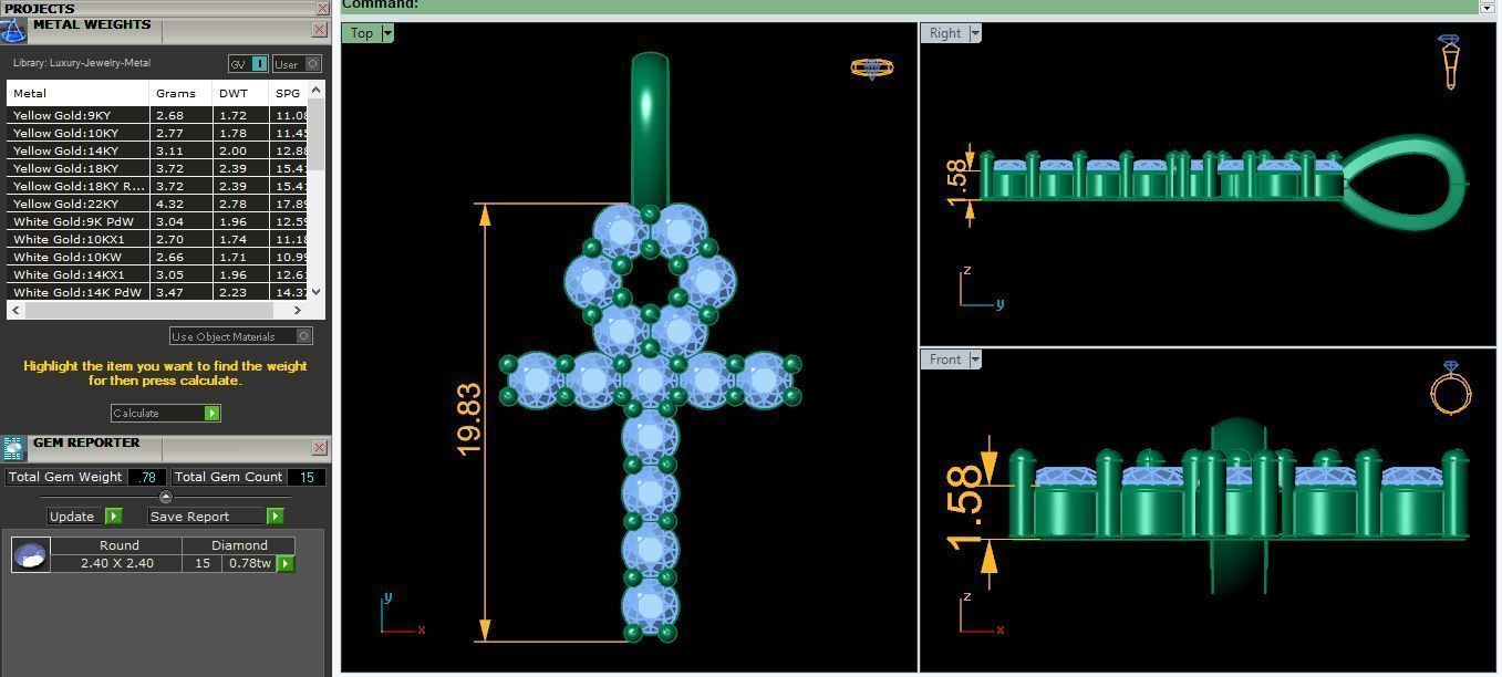  Small Cross Pendent 3d Model and Render detail  3D print model_6
