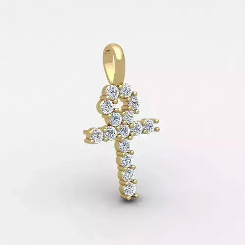  Small Cross Pendent 3d Model and Render detail 