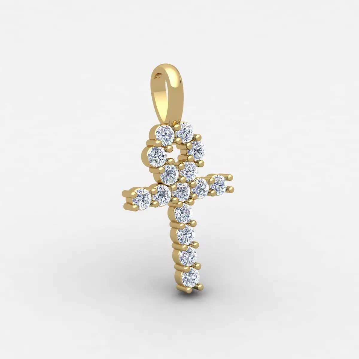  Small Cross Pendent 3d Model and Render detail  3D print model_0