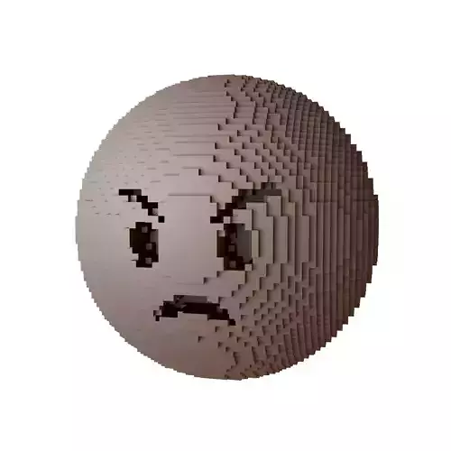 Voxel Angry Face 05