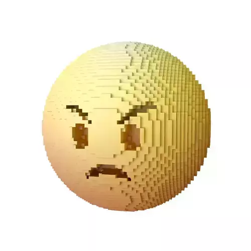 Voxel Angry Face 06