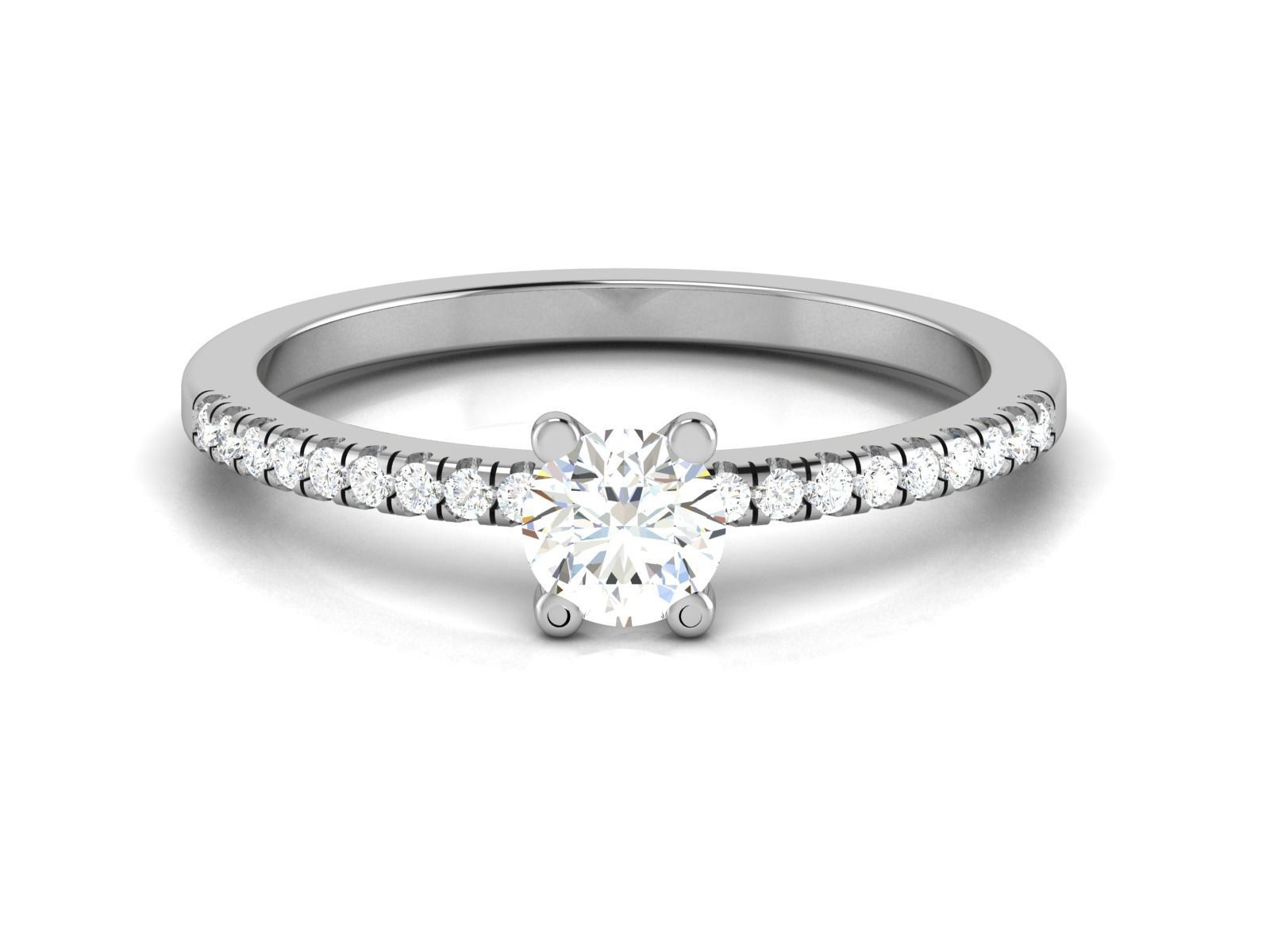 Solitaire Wedding Engagement Ring 3dm STl OBJ FBX Render Details 3D print model_3