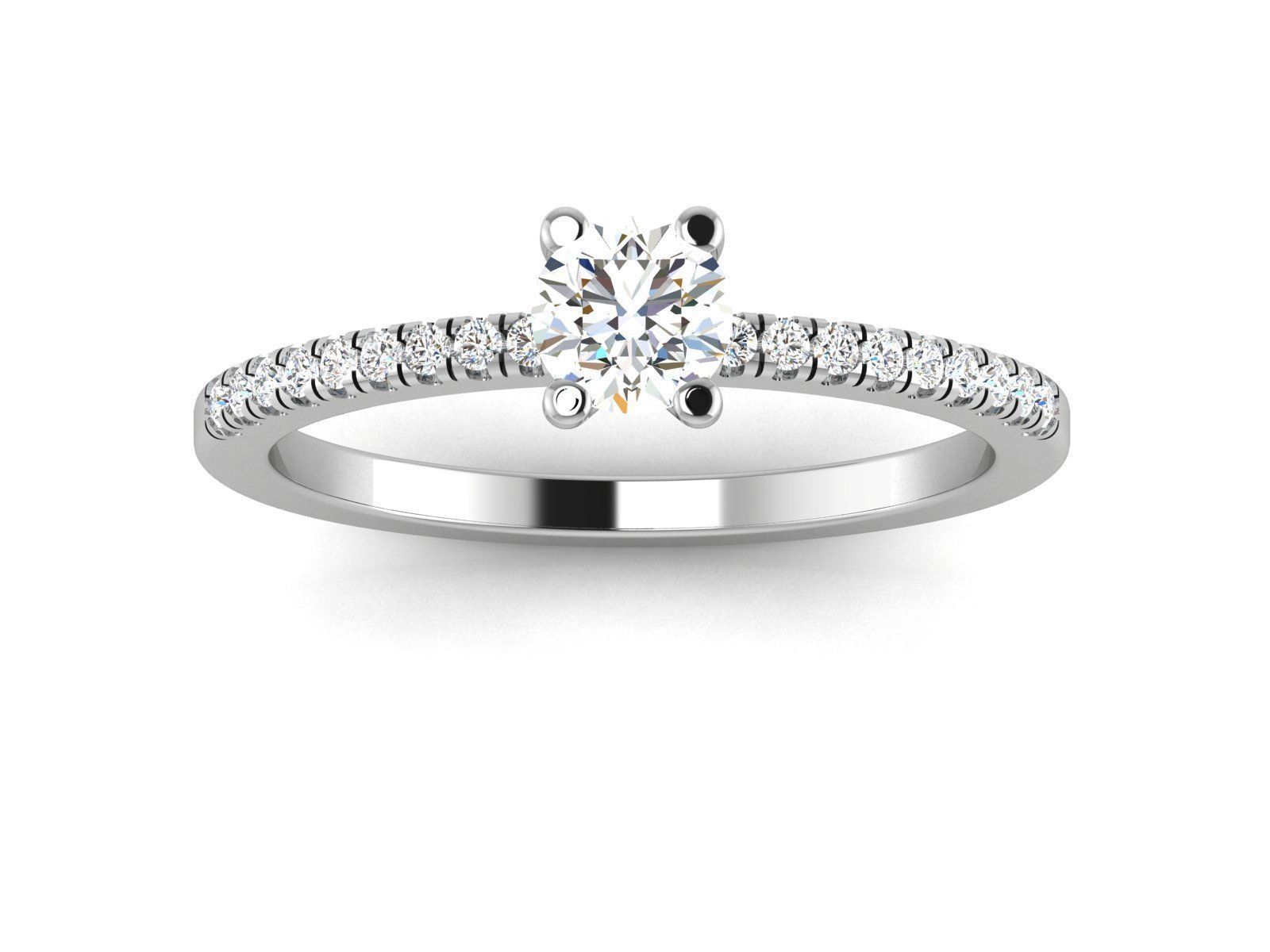 Solitaire Wedding Engagement Ring 3dm STl OBJ FBX Render Details 3D print model_4
