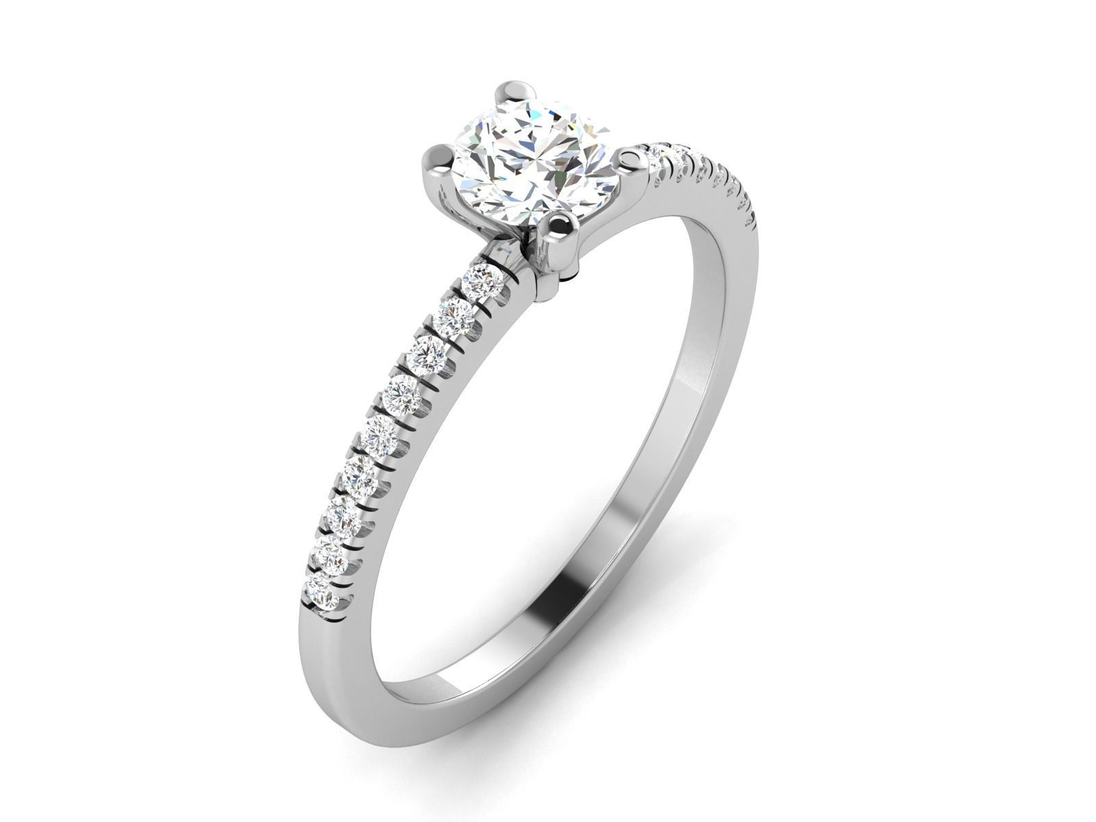 Solitaire Wedding Engagement Ring 3dm STl OBJ FBX Render Details 3D print model_2