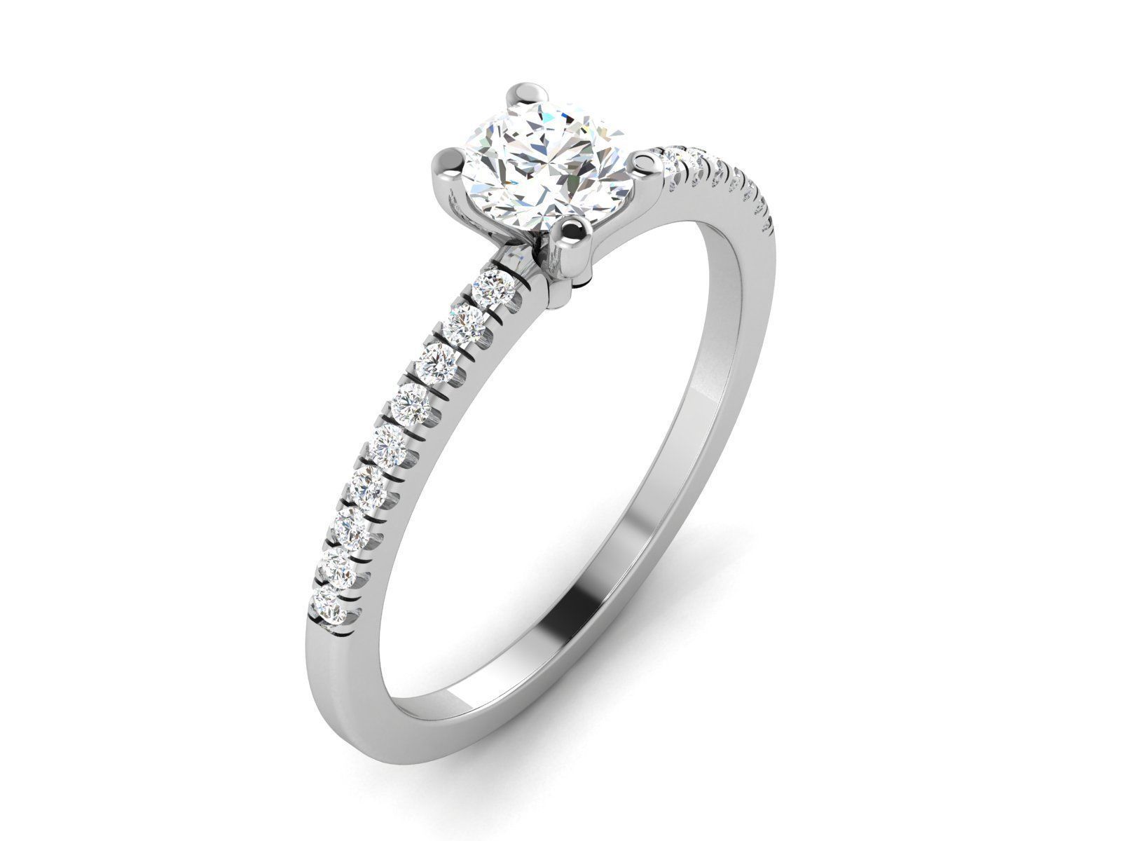 Solitaire Wedding Engagement Ring 3dm STl OBJ FBX Render Details 3D print model_1
