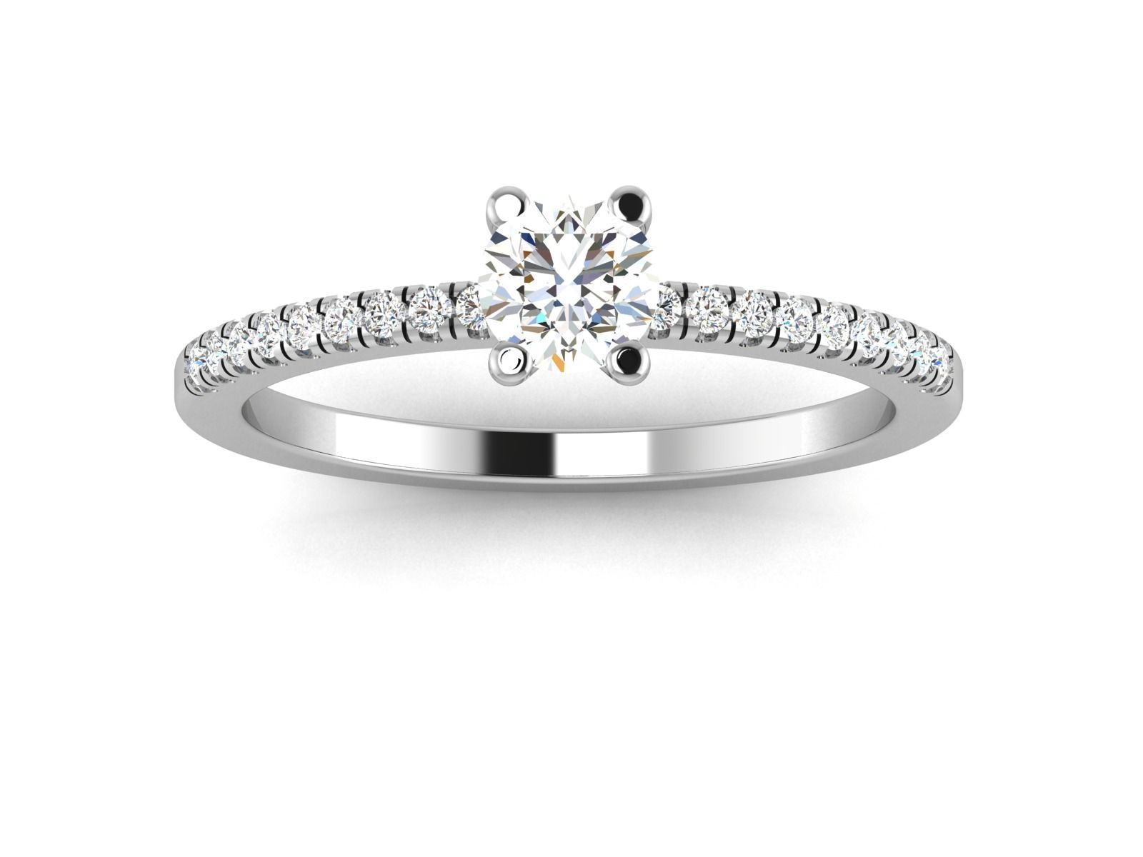 Solitaire Wedding Engagement Ring 3dm STl OBJ FBX Render Details 3D print model_5