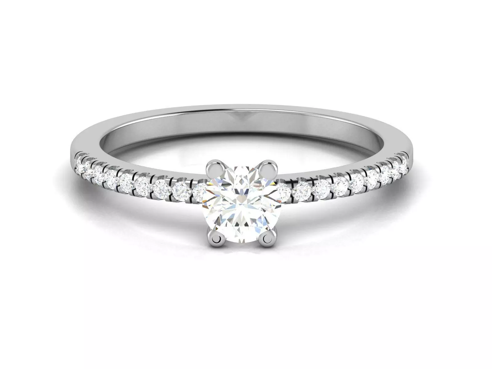 Solitaire Wedding Engagement Ring 3dm STl OBJ FBX Render Details 3D print model_0