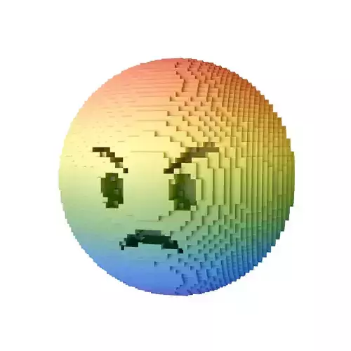 Voxel Angry Face 07