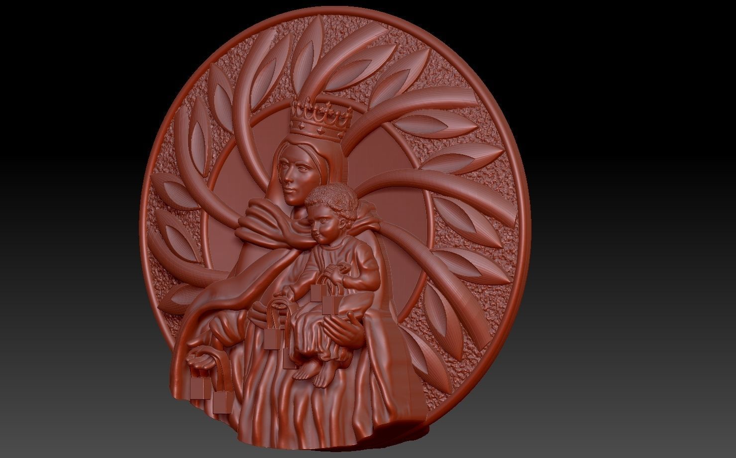 Holy Family Pendant 3D print model 3D print model_8