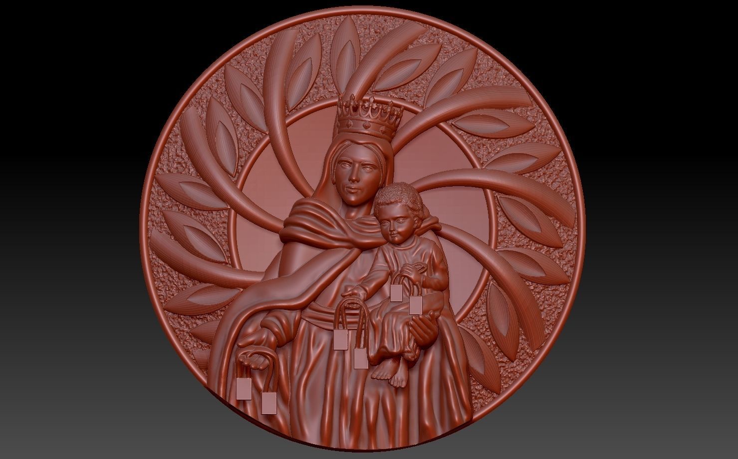 Holy Family Pendant 3D print model 3D print model_1