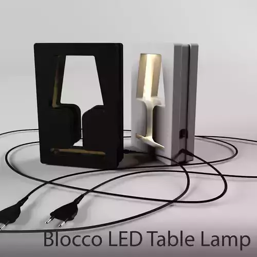 Blocco LED Table Lamp white and black modern table lamp 3D model