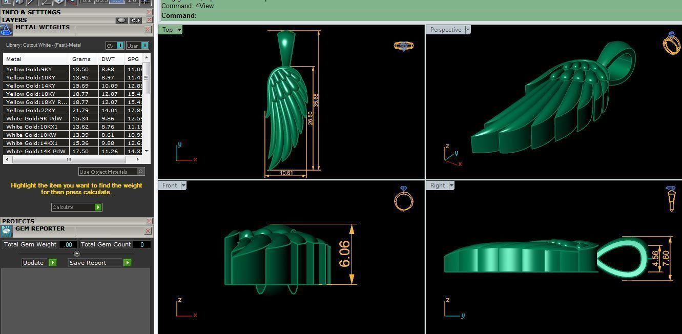 Small Wing Pendent 3d Model And Render Detail Free 3D print model_6
