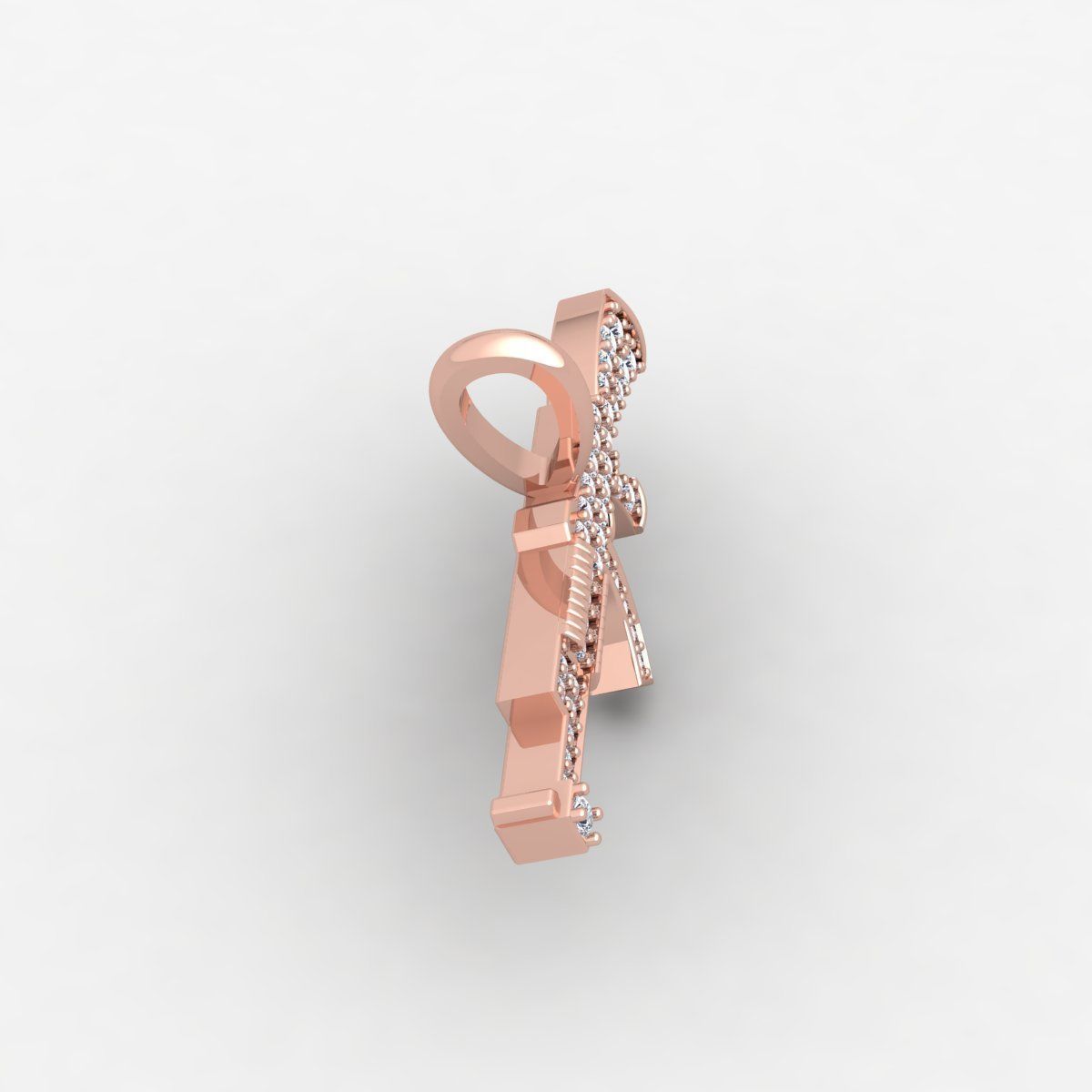 AK47 Machine Gun Pendent 3dm and Render Detail 3D print model_7