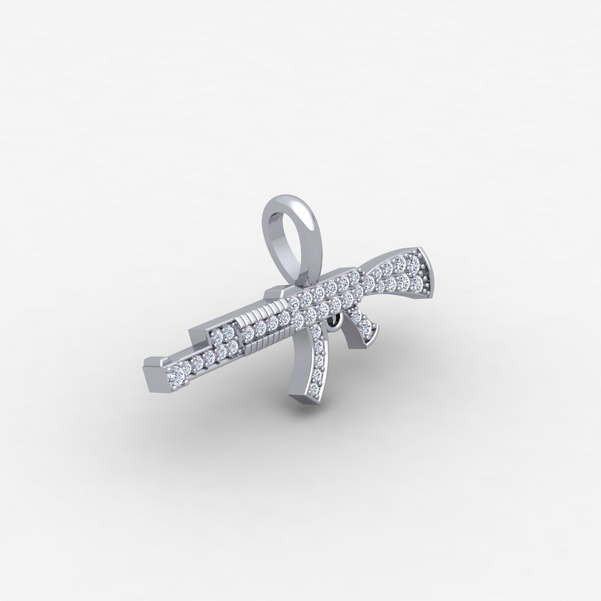 AK47 Machine Gun Pendent 3dm and Render Detail 3D print model_1