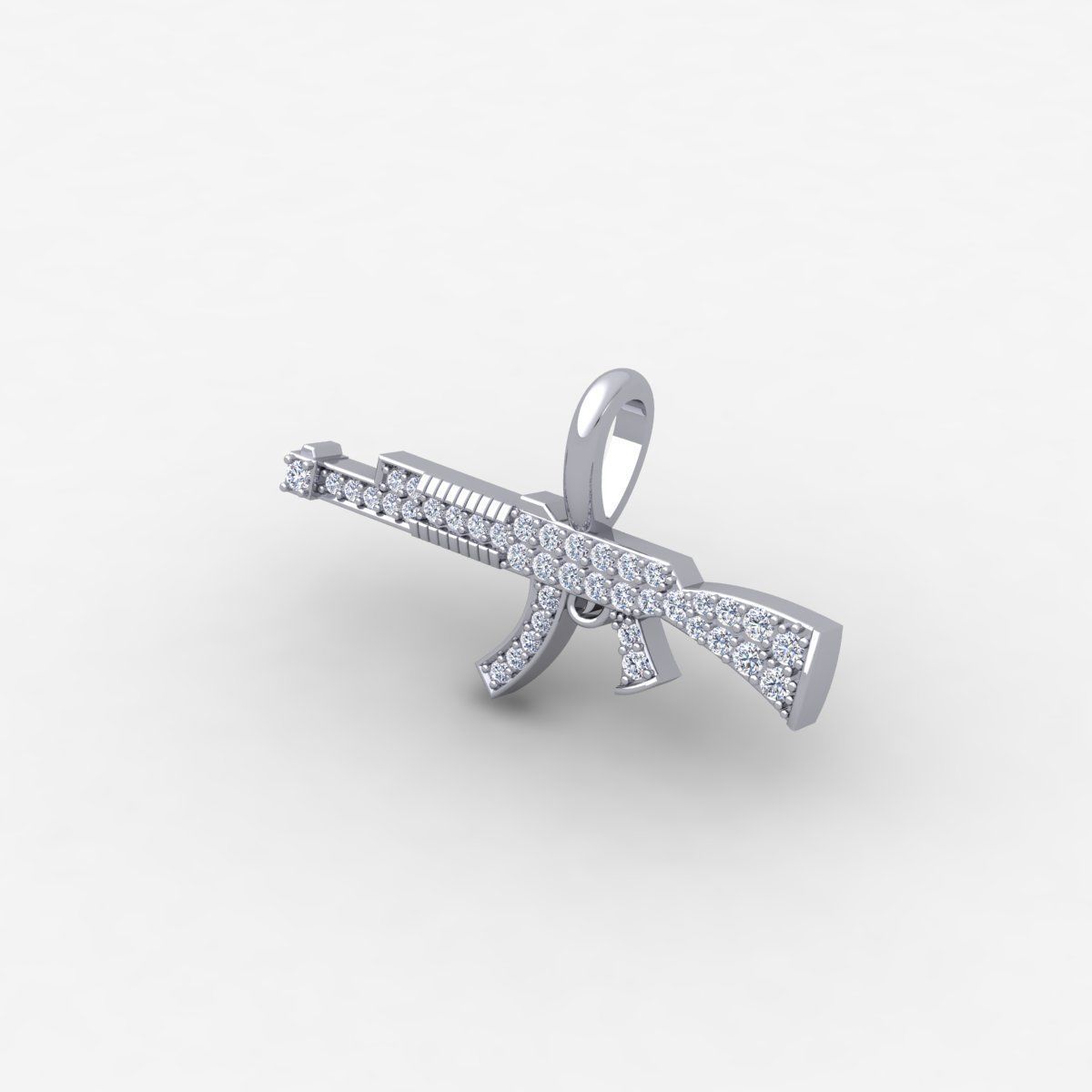 AK47 Machine Gun Pendent 3dm and Render Detail 3D print model_4