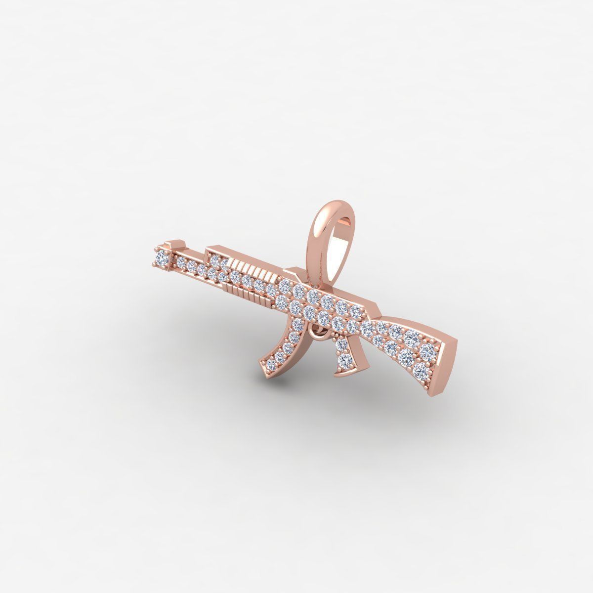 AK47 Machine Gun Pendent 3dm and Render Detail 3D print model_5