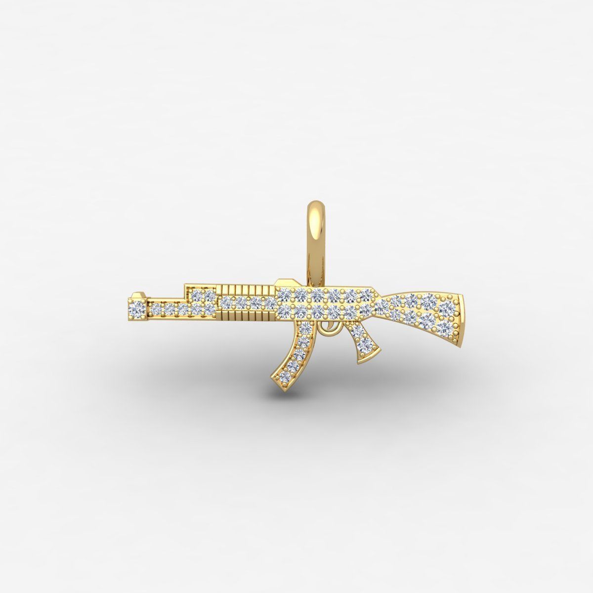 AK47 Machine Gun Pendent 3dm and Render Detail 3D print model_9