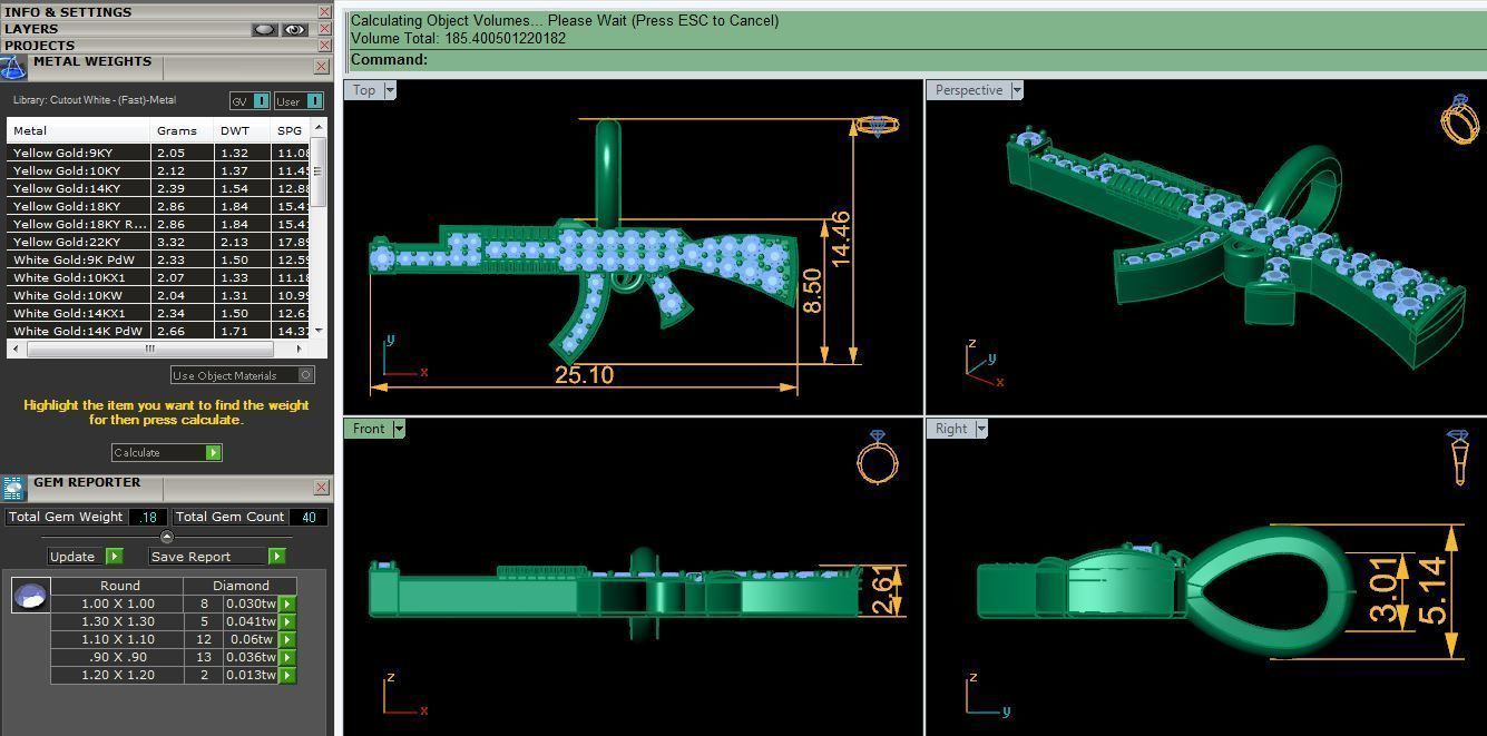 AK47 Machine Gun Pendent 3dm and Render Detail 3D print model_6