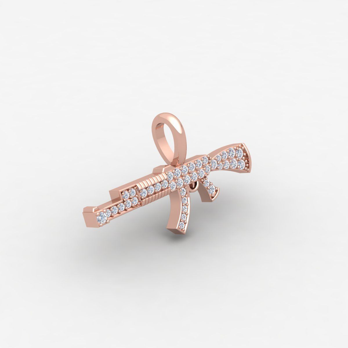 AK47 Machine Gun Pendent 3dm and Render Detail 3D print model_2