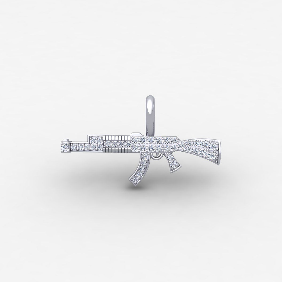 AK47 Machine Gun Pendent 3dm and Render Detail 3D print model_11