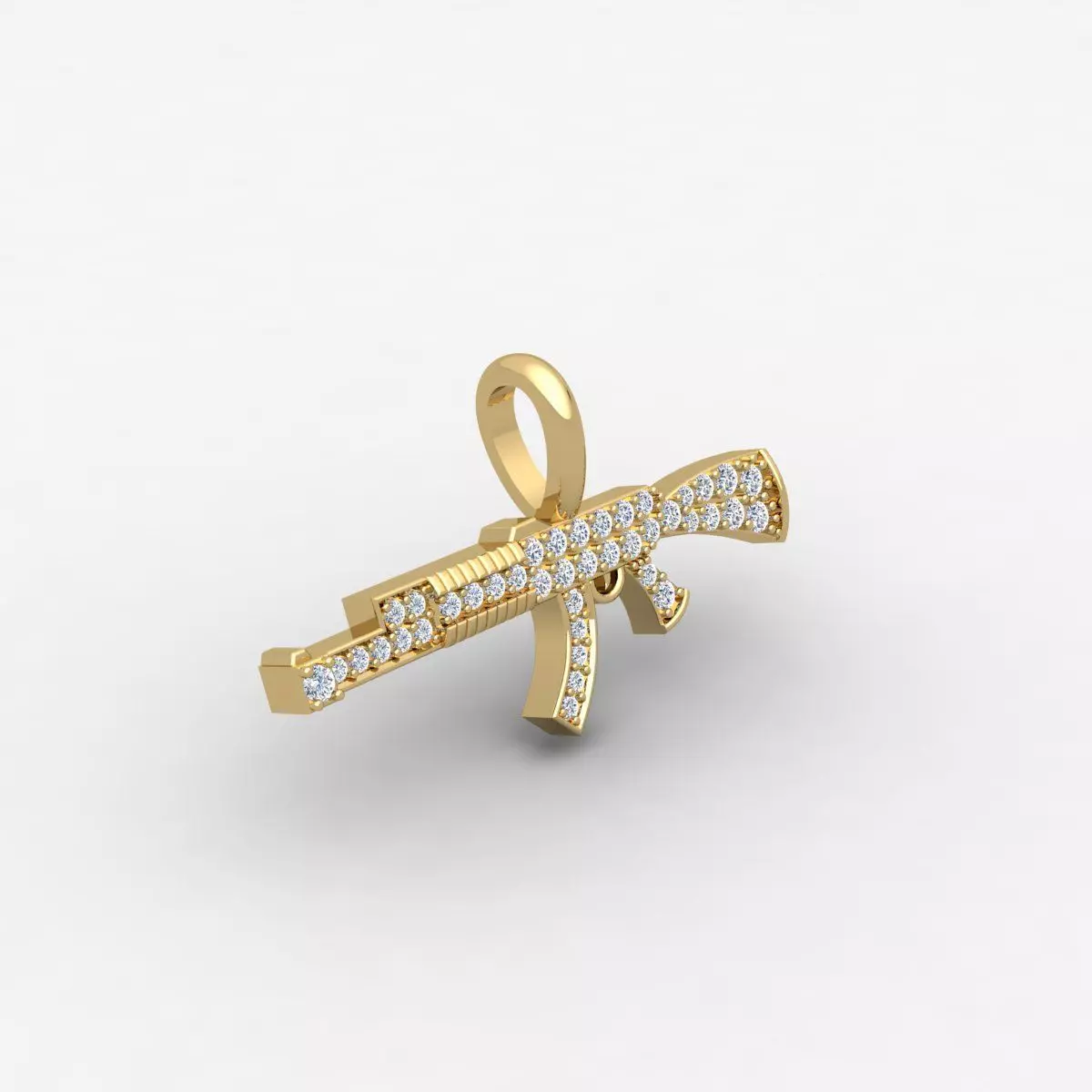 AK47 Machine Gun Pendent 3dm and Render Detail 3D print model_0