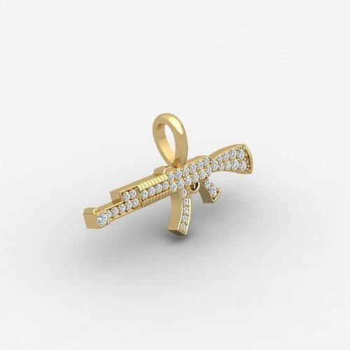 AK47 Machine Gun Pendent 3dm and Render Detail 3D print model
