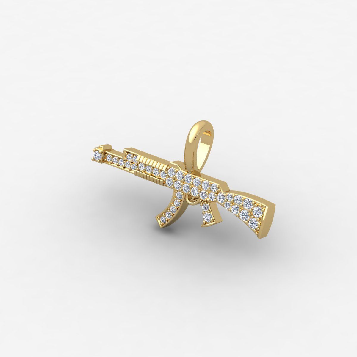 AK47 Machine Gun Pendent 3dm and Render Detail 3D print model_12