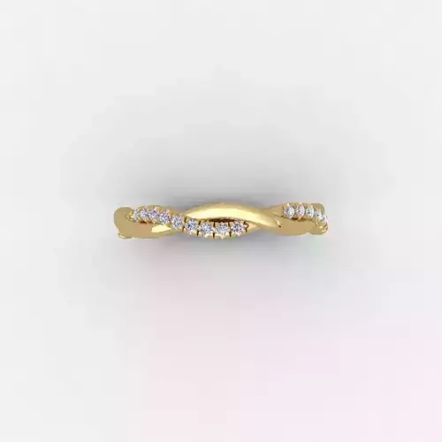 Twist Band Ring 3d Model and Render Detail 