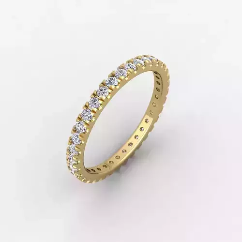 Micro Cut Eternity Band Ring 3d Model and Render Detail 