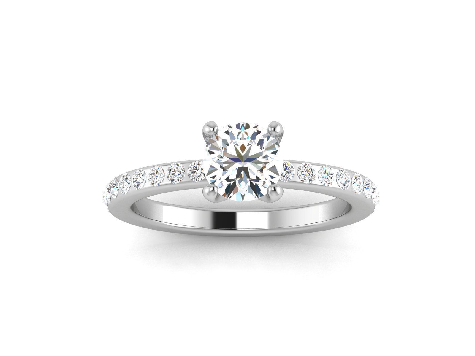 Solitaire Wedding Engagement Ring 3dm STl OBJ FBX Render Details 3D print model_2