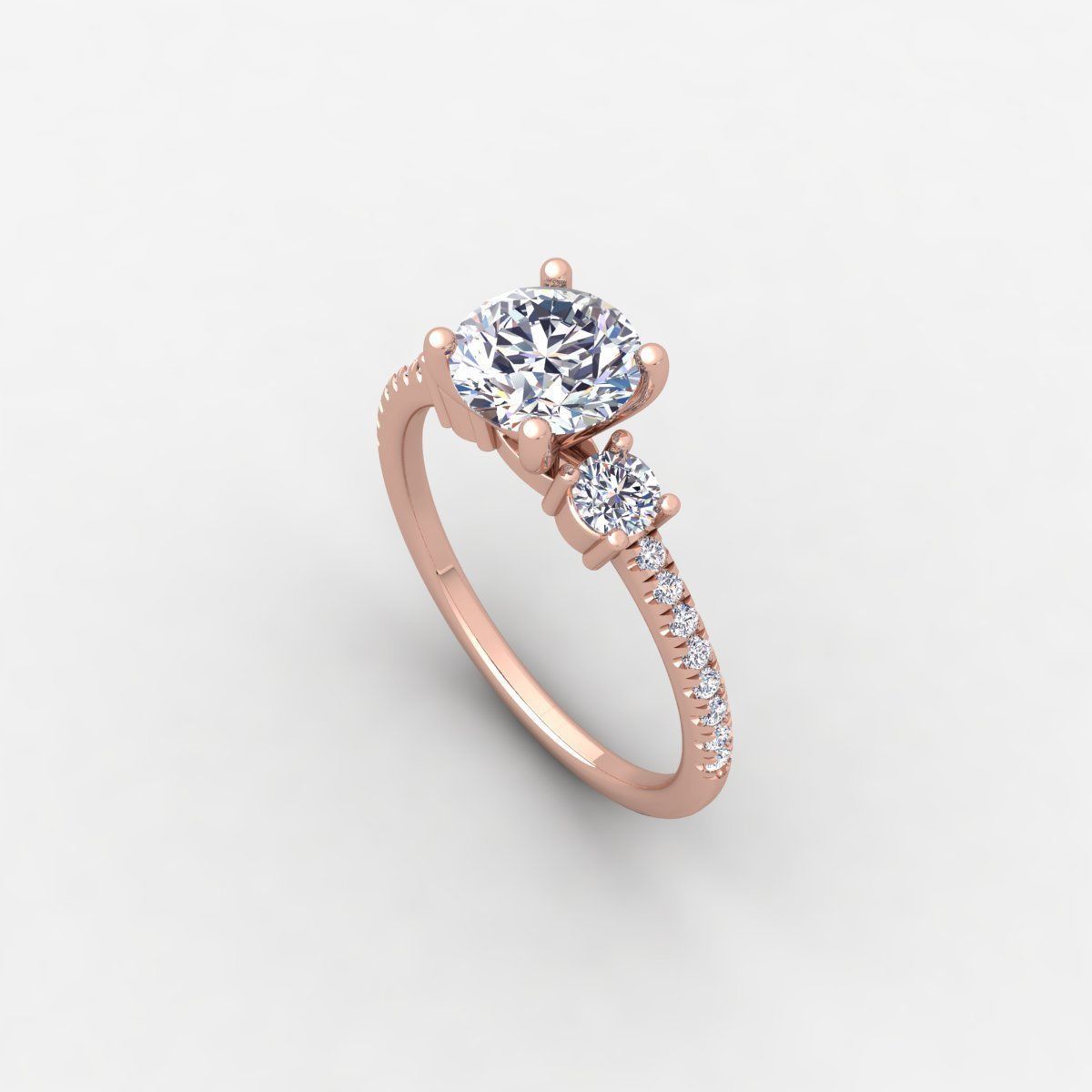 Round and Side Small Round Engagement Ring And Render Detail 3D print model_3