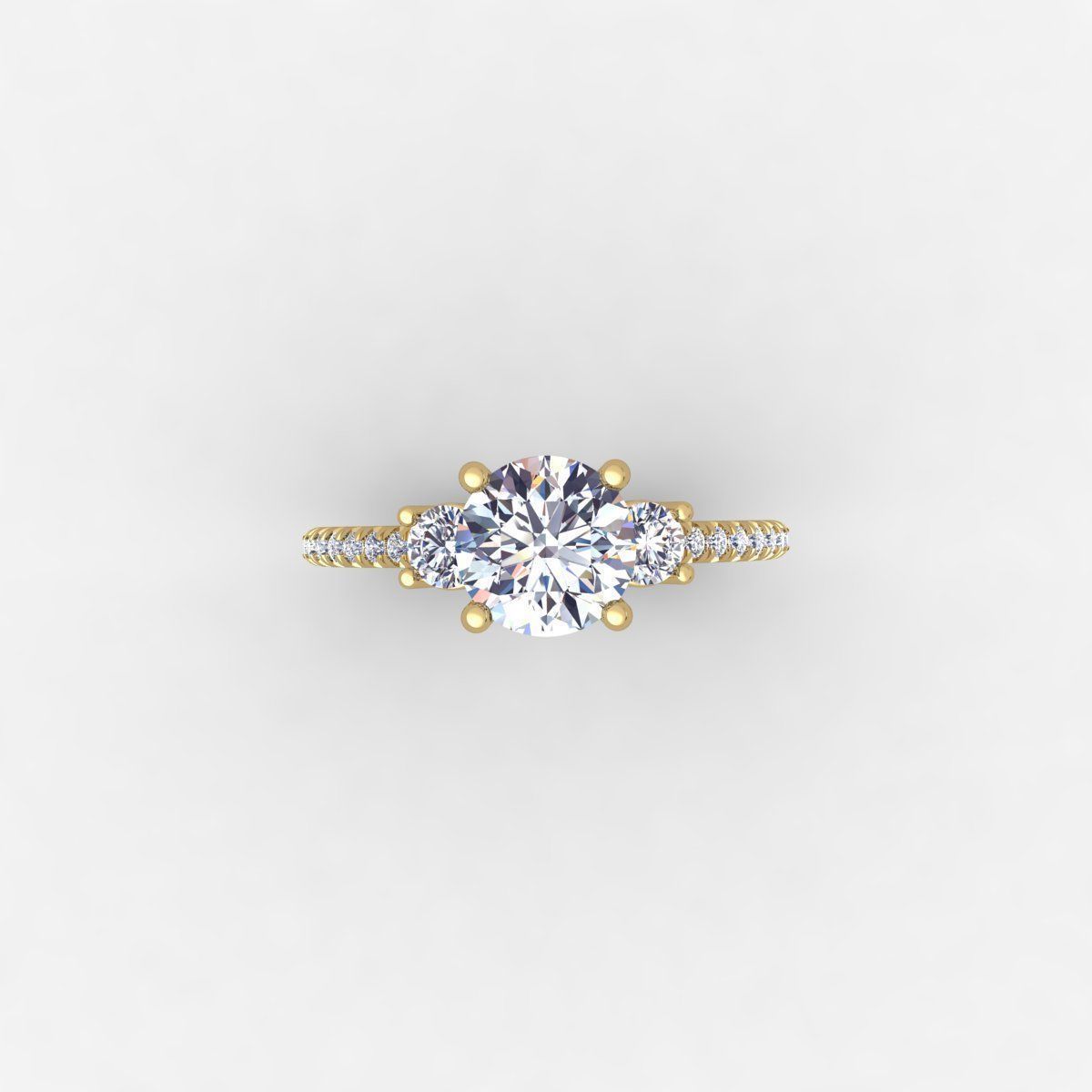 Round and Side Small Round Engagement Ring And Render Detail 3D print model_7