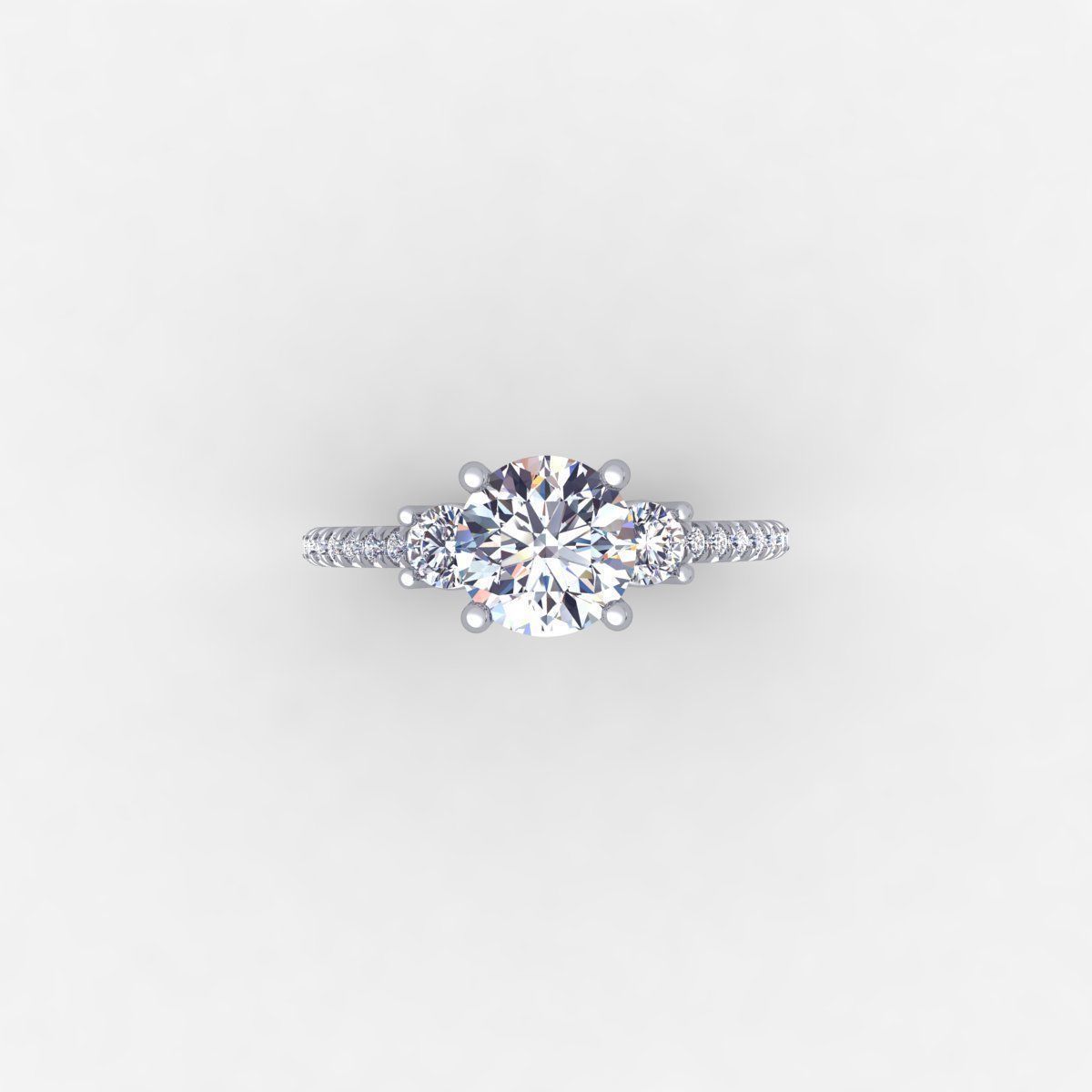 Round and Side Small Round Engagement Ring And Render Detail 3D print model_9